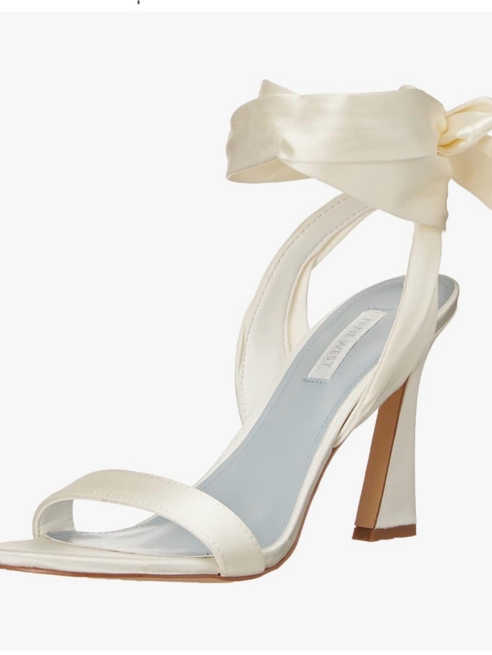 Ivory Satin Ankle-Tie High Heel Sandal